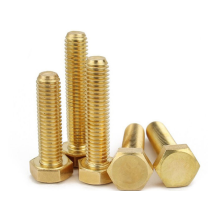 High tensile DIN931 DIN933 brass hex head bolt